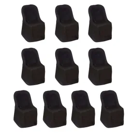 10 Pack Black Polyester Folding Chair Covers, Reusable Stain Resistant Slip On Chair Covers