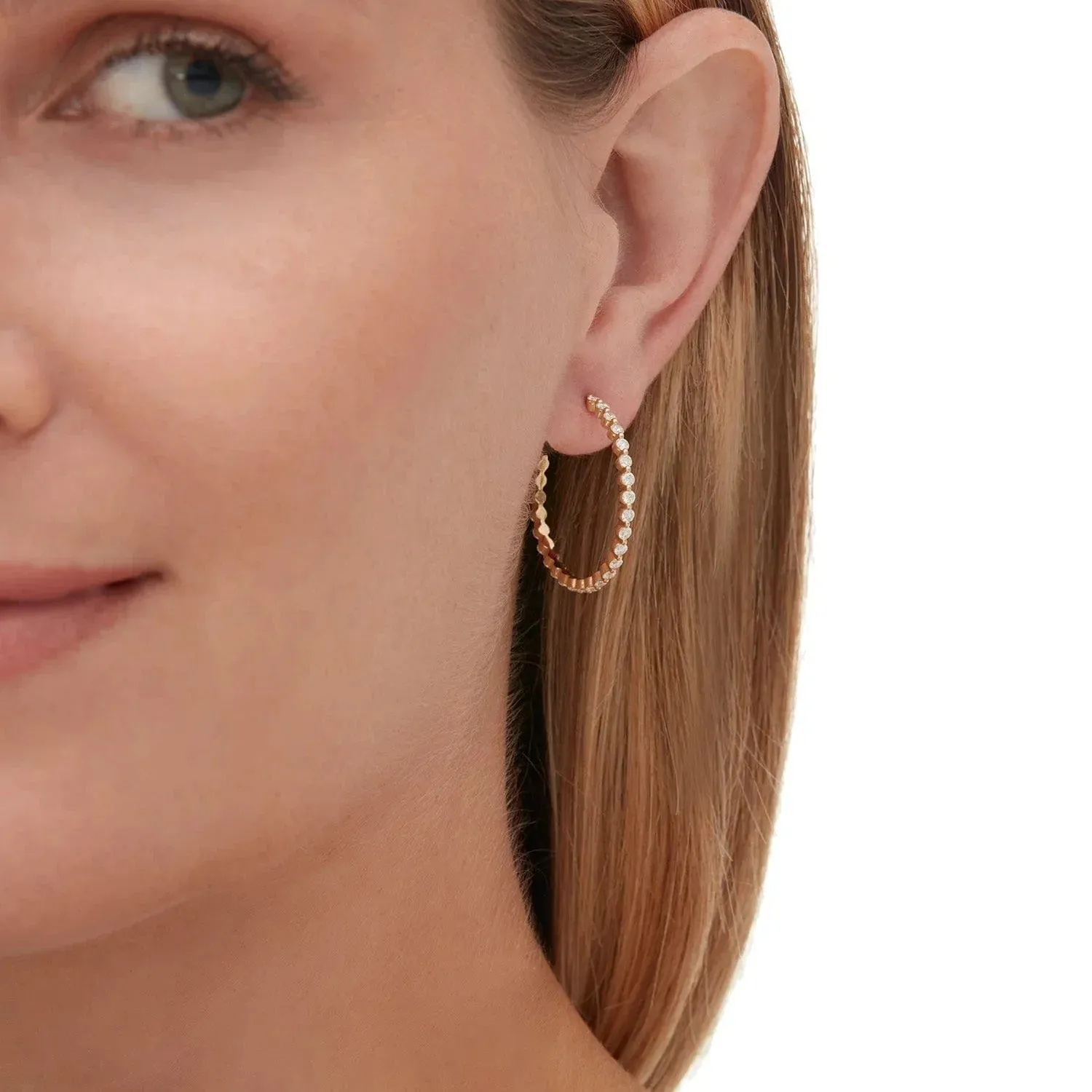 1.30ctw Diamond Cloud Hoop Earrings