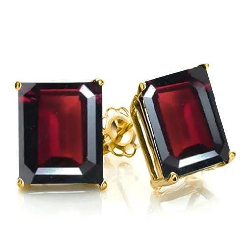 1.79 CT GARNET 10KT SOLID GOLD EARRINGS STUD