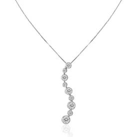 18K White gold necklace with diamonds.