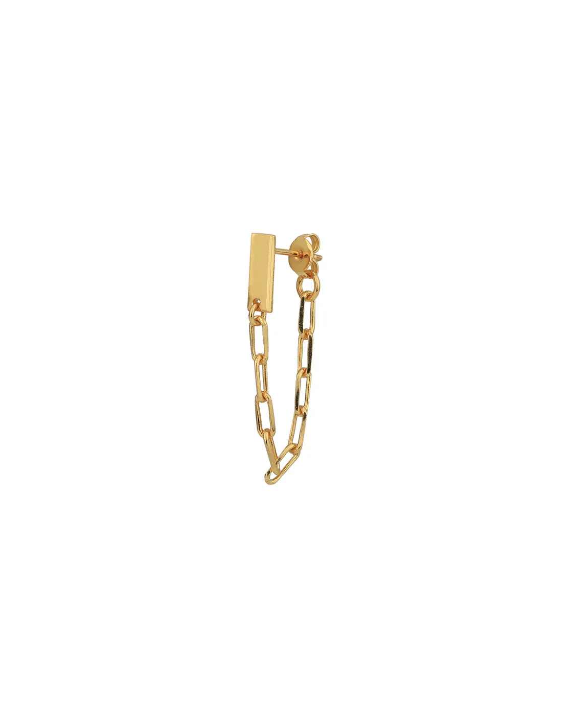 18kt Gold Plated Dangling Chain Front Back Drop Earring for women