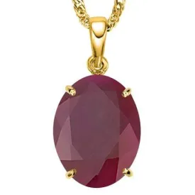2/3 CT GENUINE RUBY 10KT SOLID YELLOW GOLD PENDANT