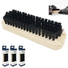 3 Horsehair Shine Brush Boot Cleaning Polishing Shoe Leather Wood Handle Buff