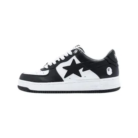A Bathing Ape Bapesta Low Leather Black White