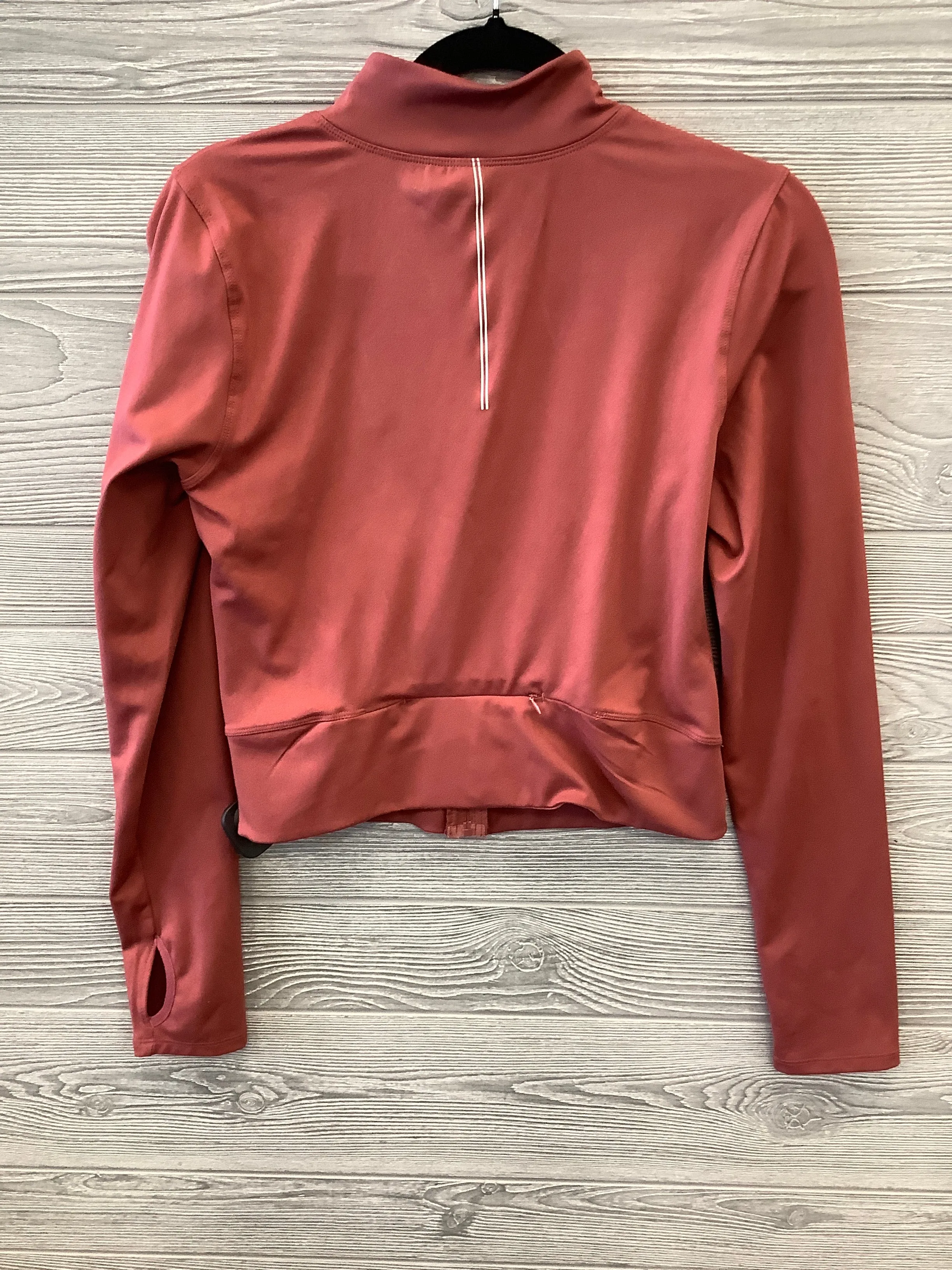 Athletic Top Long Sleeve Collar By 90 Degrees By Reflex In Orange, Size: L