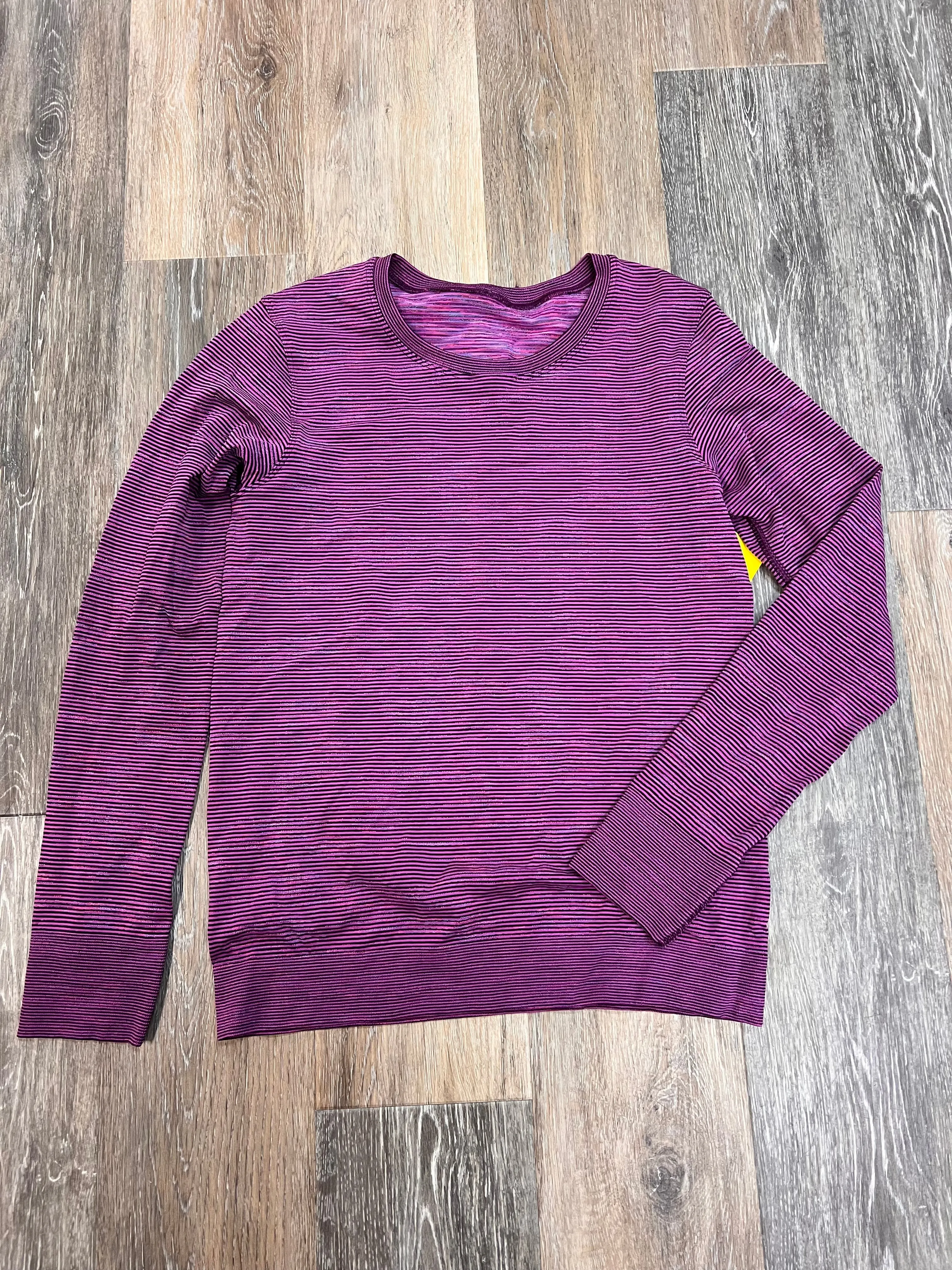 Athletic Top Long Sleeve Crewneck By Lululemon In Purple, Size: 4