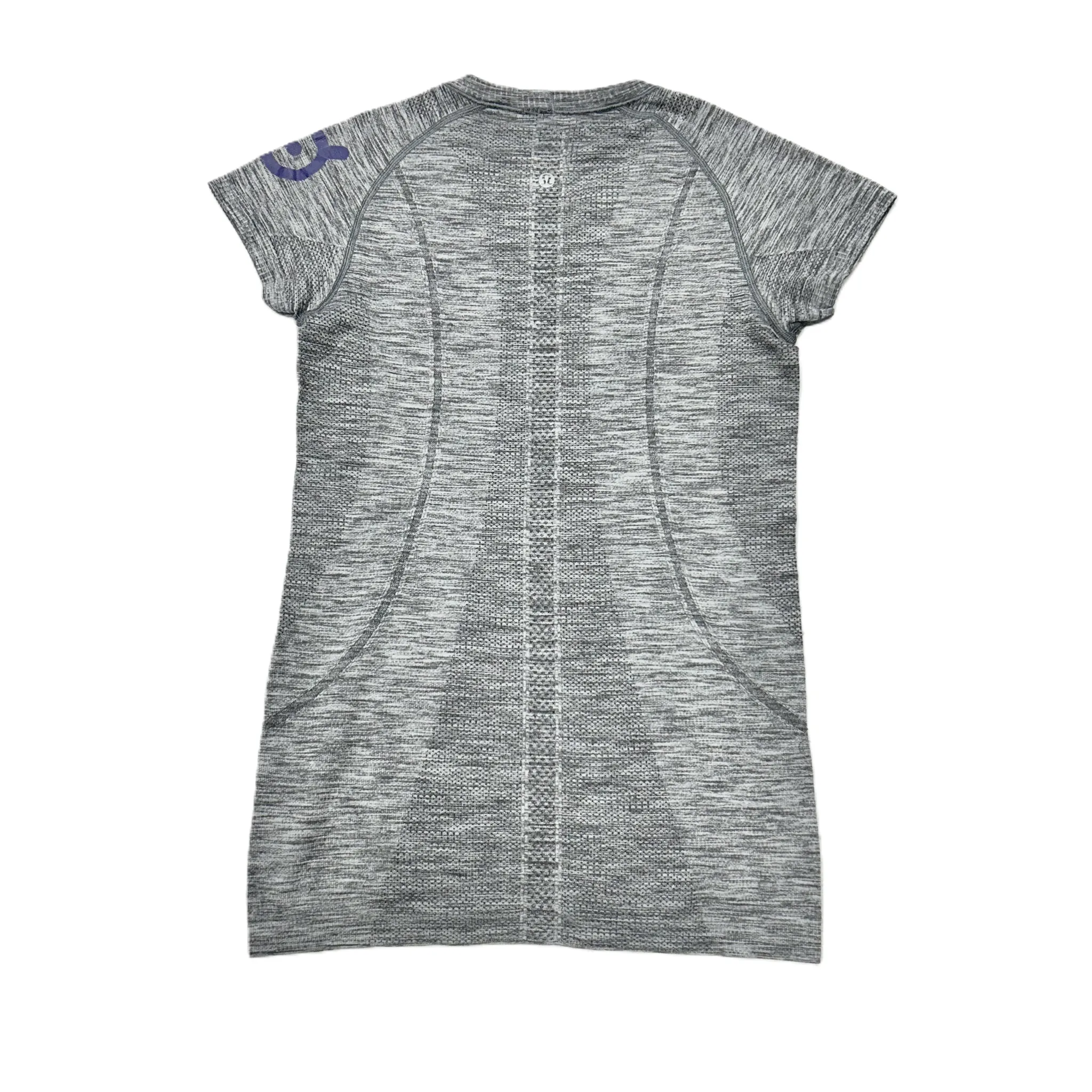 Athletic Top Short Sleeve By Lululemon In Grey, Size: S