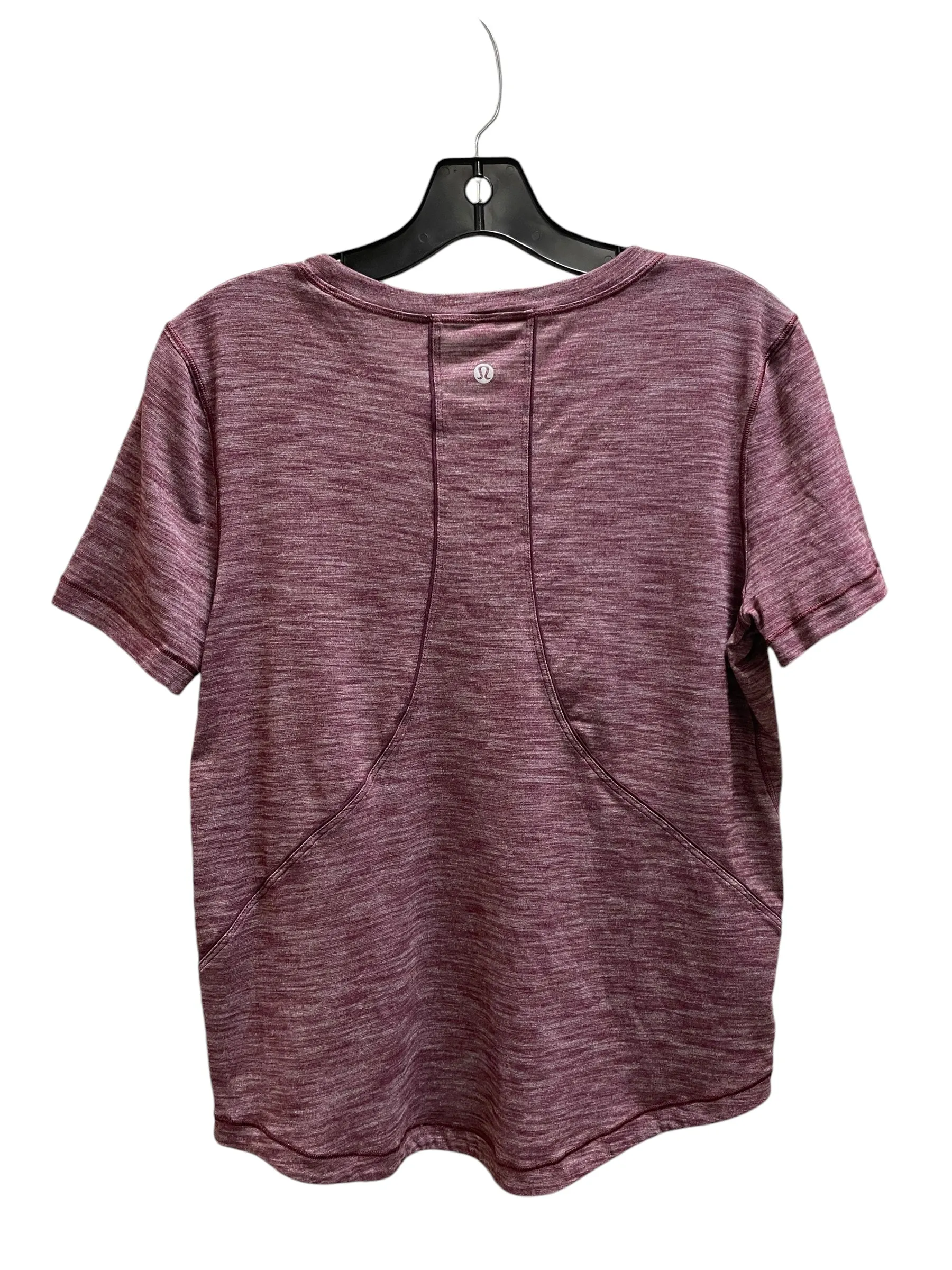Athletic Top Short Sleeve By Lululemon In Red, Size: 4