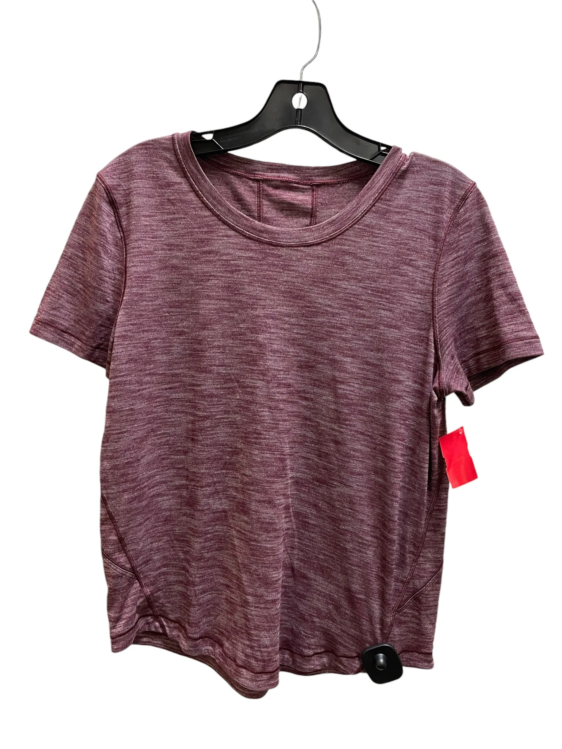 Athletic Top Short Sleeve By Lululemon In Red, Size: 4