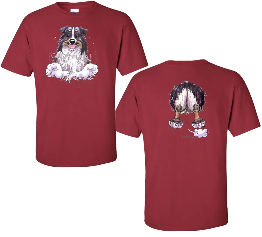 Australian Shepherd  Black Tri - Coming and Going - T-Shirt (Double Sided)