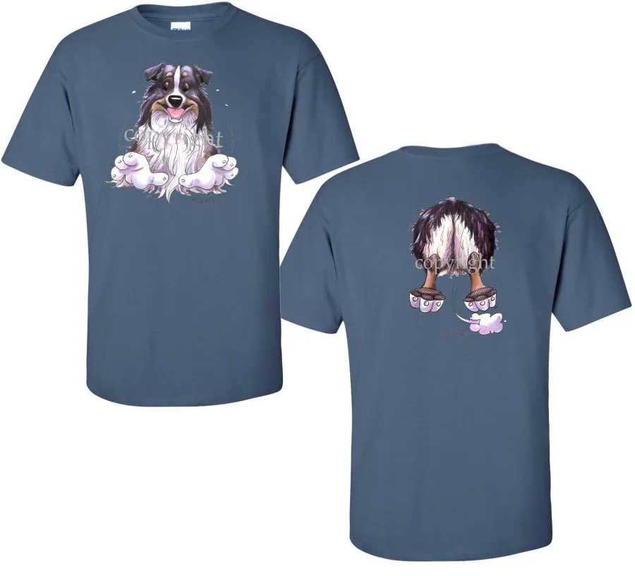 Australian Shepherd  Black Tri - Coming and Going - T-Shirt (Double Sided)