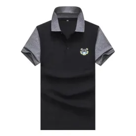 Authentic Kenz Polo Shirt -Black with Ash collar