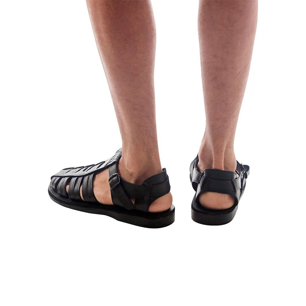 Barak - Leather Closed Toe Sandal | Black