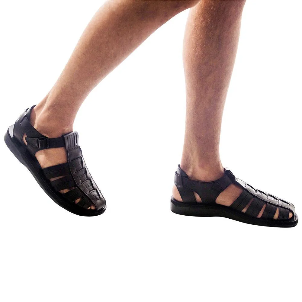Barak - Leather Closed Toe Sandal | Black