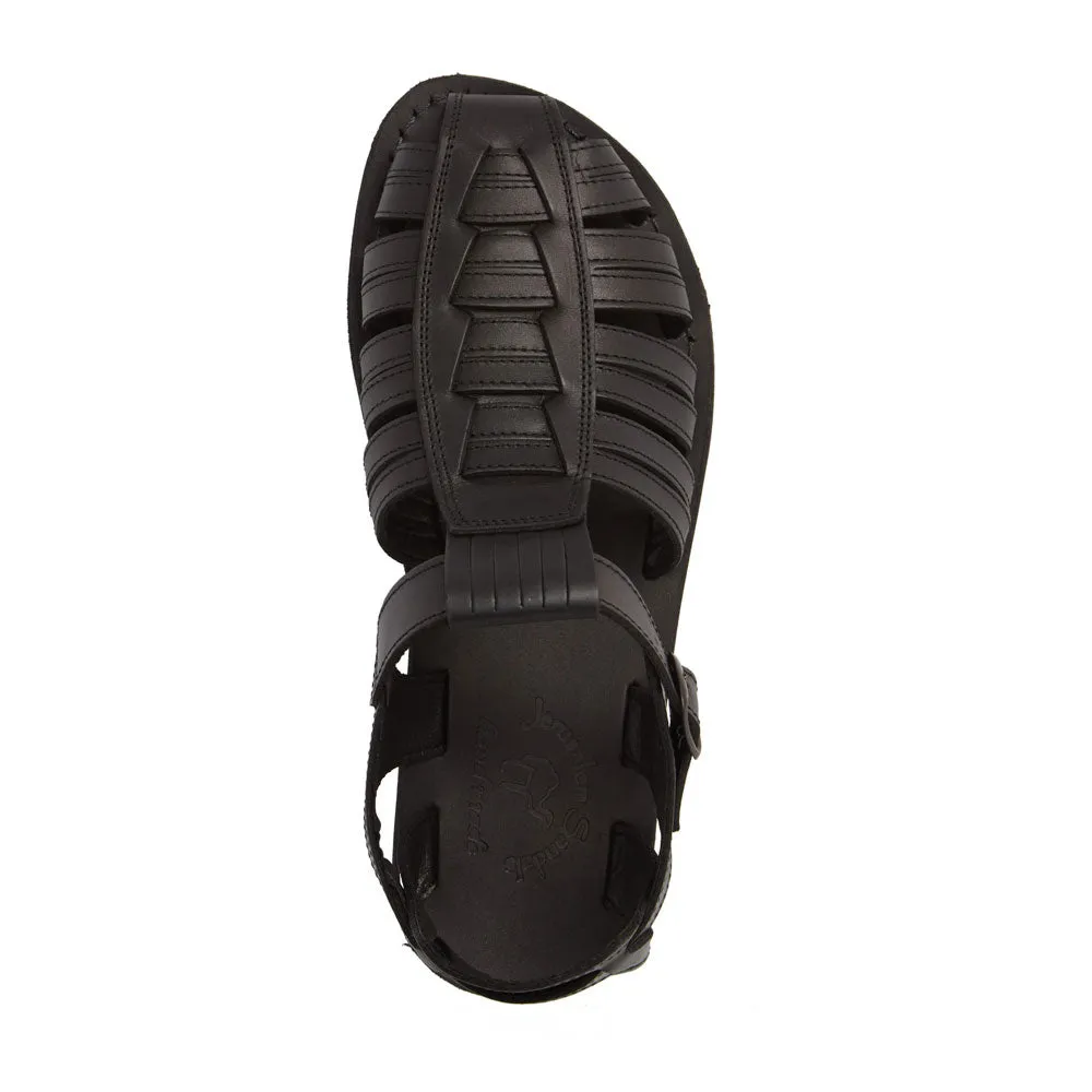 Barak - Leather Closed Toe Sandal | Black