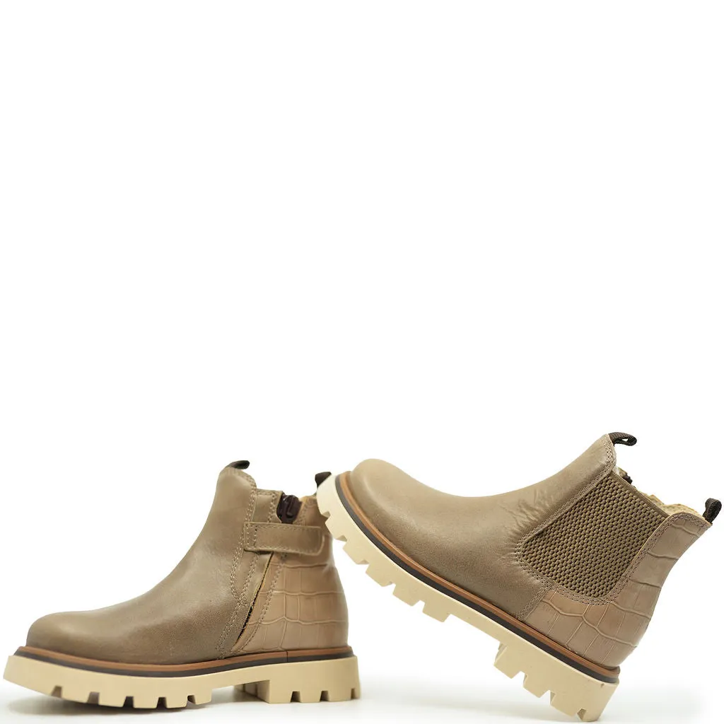 Beberlis Two Tone Elastic Slip on Bootie