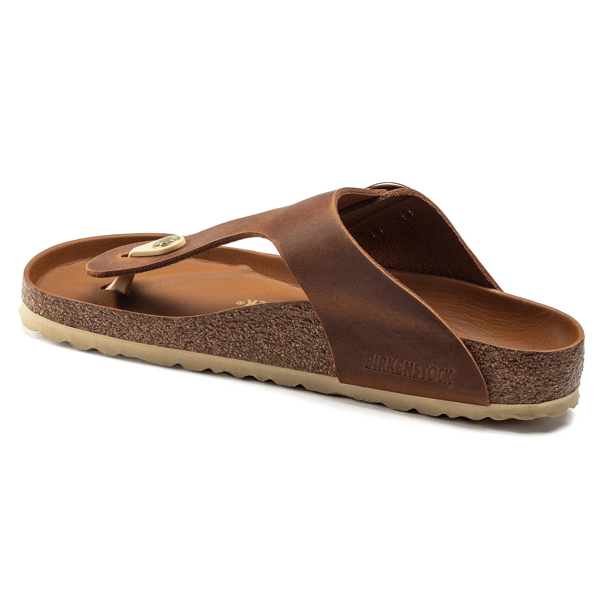 BIRKENSTOCK Gizeh Big Buckle Oiled Leather Cognac