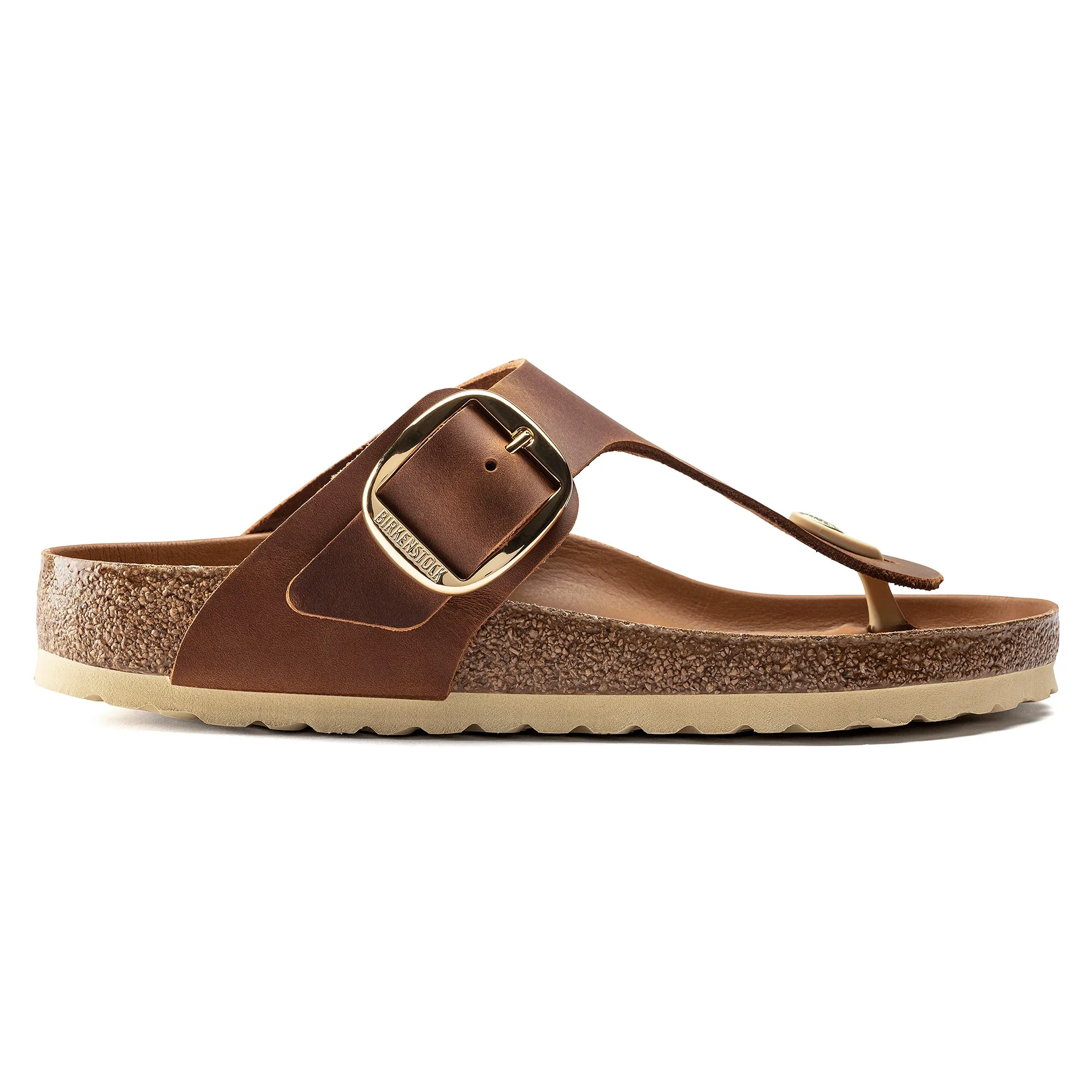 BIRKENSTOCK Gizeh Big Buckle Oiled Leather Cognac