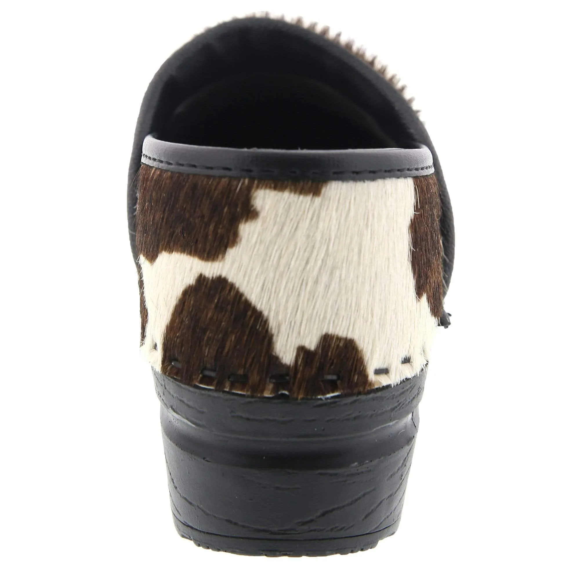 BJORK PROFESSIONAL Safari Collection Leather Clogs in Brown and White Cow