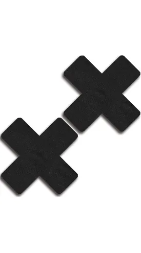 Black Faux Leather Cross Pasties