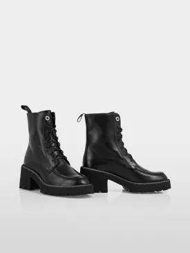 black Lace-up boot