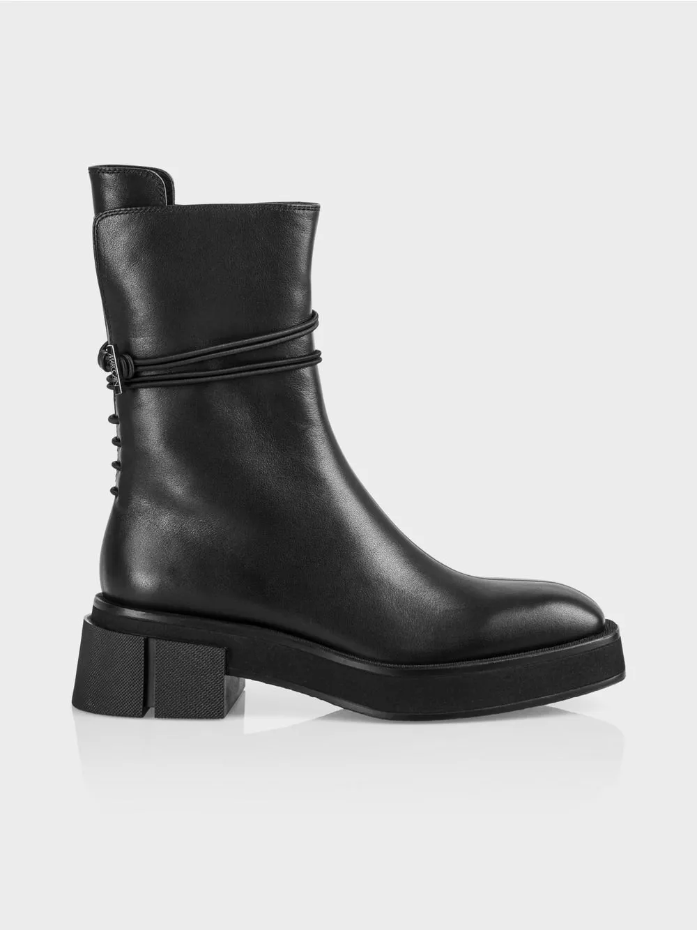 black leather boots