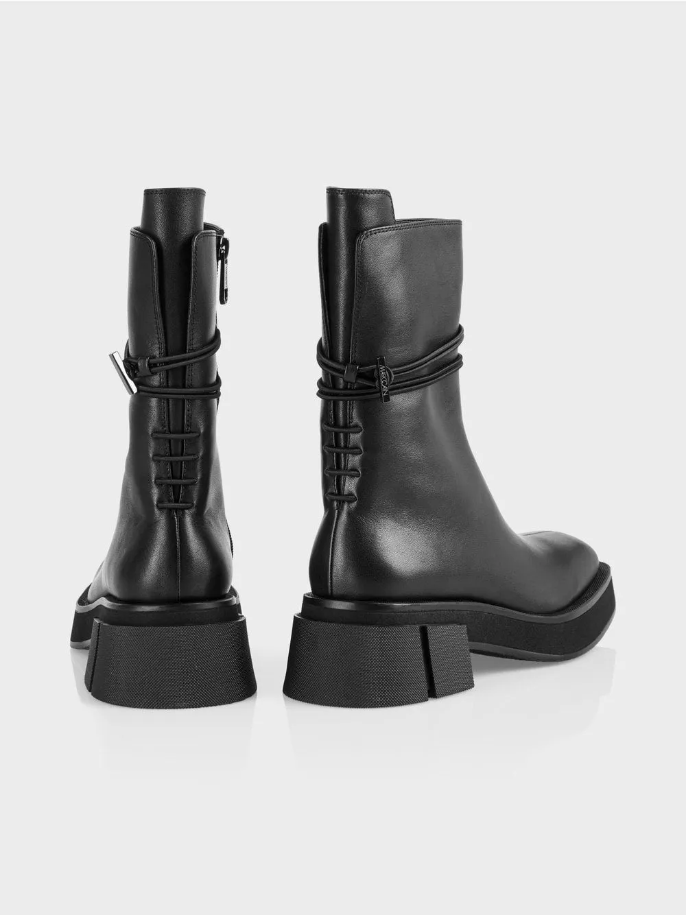 black leather boots