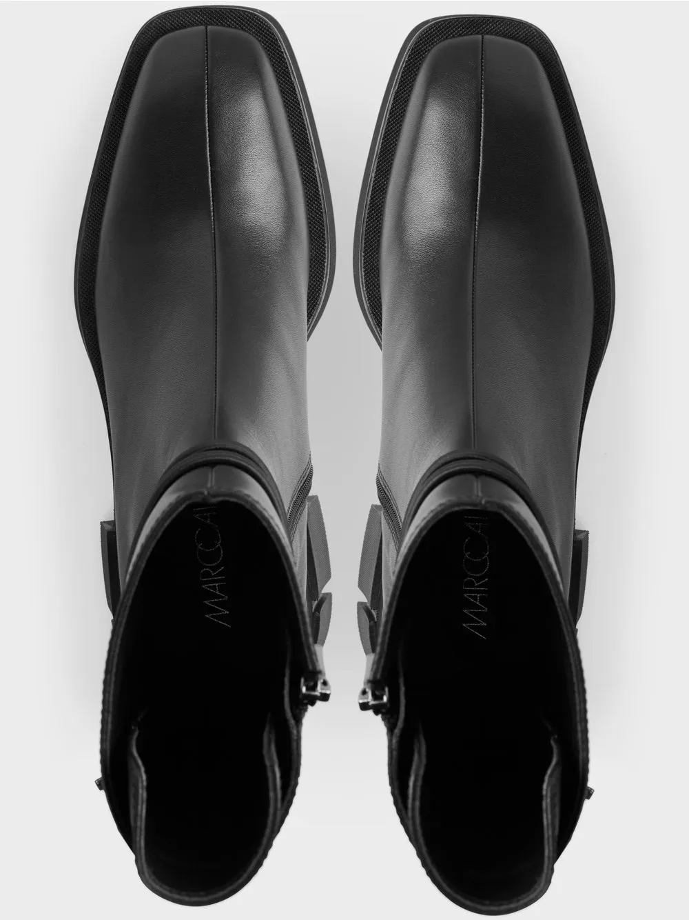black leather boots