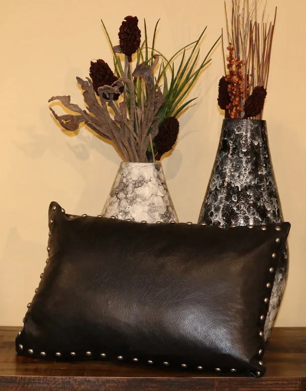 Black Leather Pillow