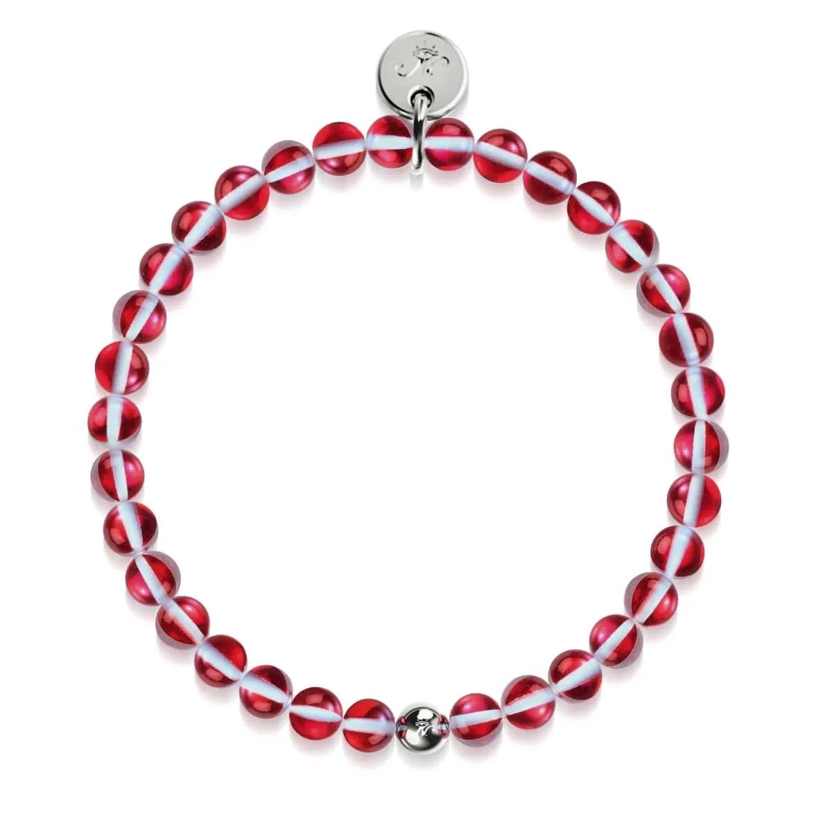 Blood Moon | Silver | Galaxy Glass Bead Bracelet