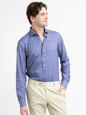 Blue 4-Flex Stretch Cotton Shirt