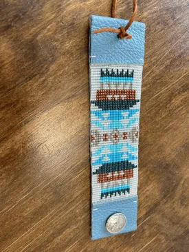 Blue Pendleton Blanket Beaded Bracelet