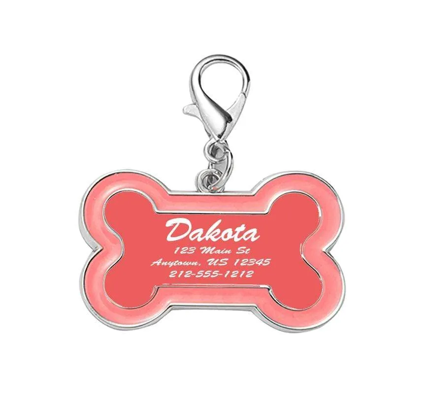 Bone Epoxy Enameled Personalized Dog & Cat ID Tag