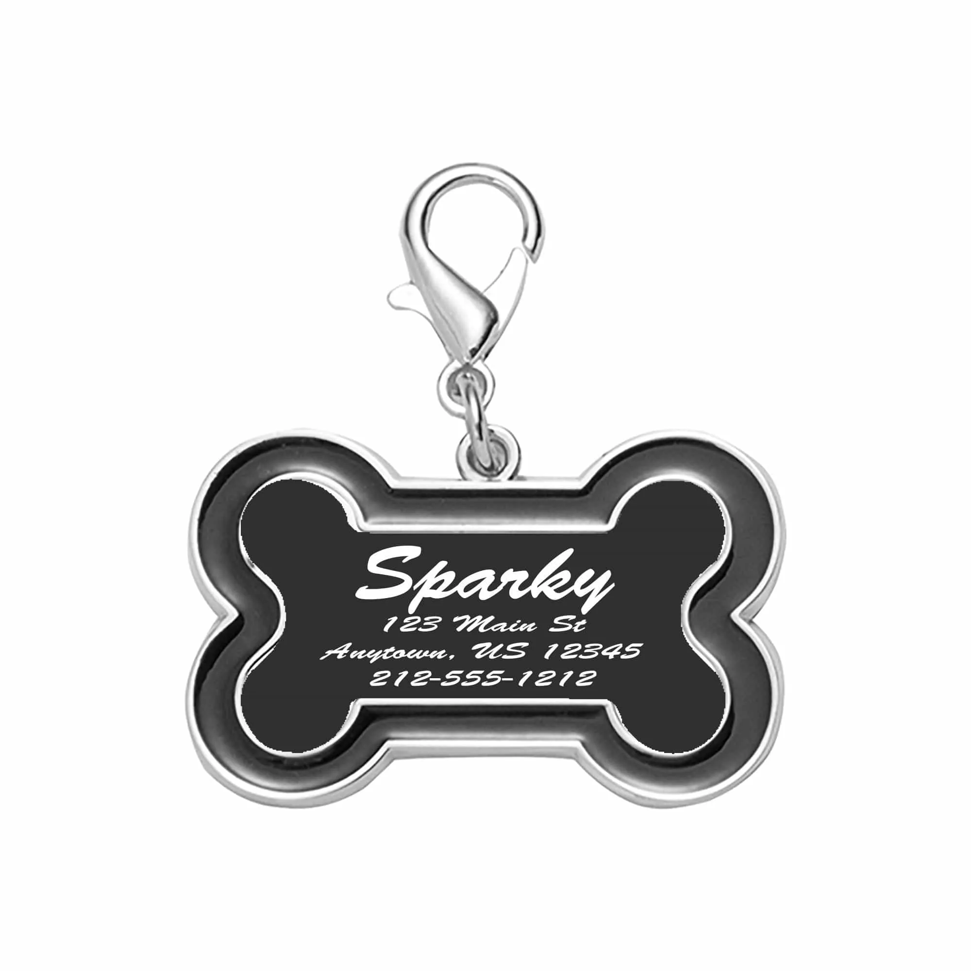 Bone Epoxy Enameled Personalized Dog & Cat ID Tag