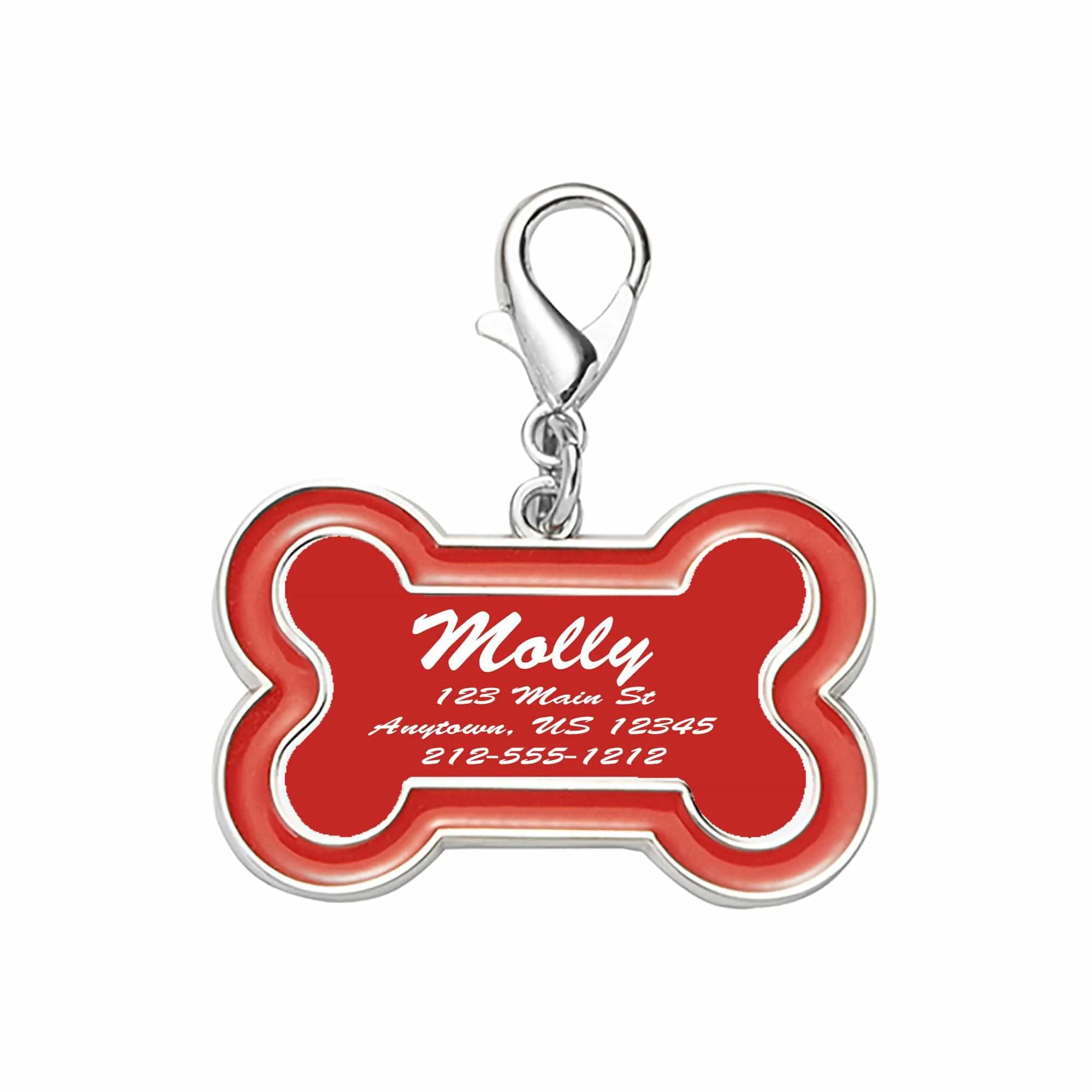 Bone Epoxy Enameled Personalized Dog & Cat ID Tag