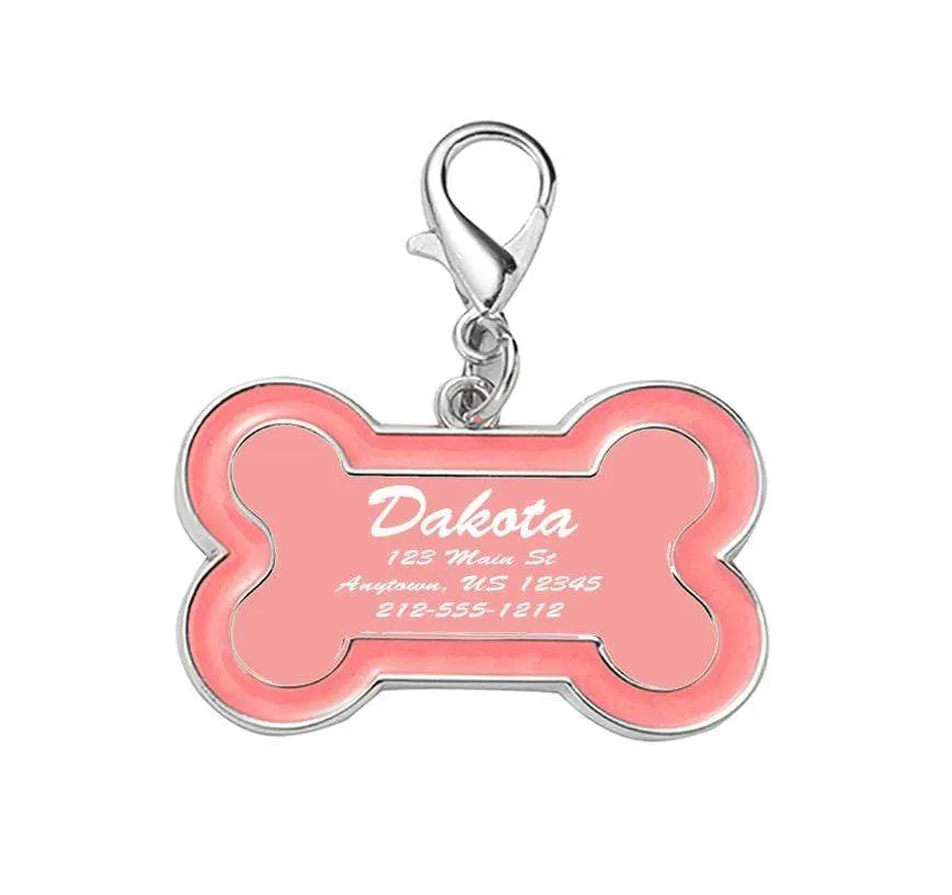 Bone Epoxy Enameled Personalized Dog & Cat ID Tag