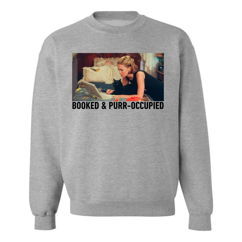 'Booked & Purr-Occupied' Crewneck Sweatshirt