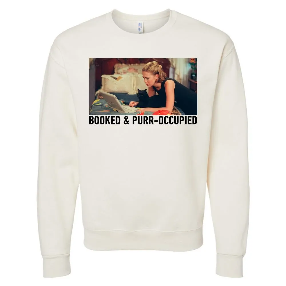 'Booked & Purr-Occupied' Crewneck Sweatshirt