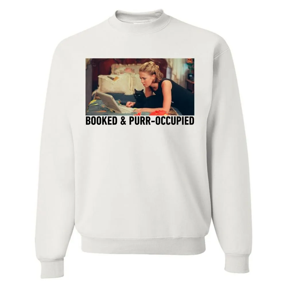 'Booked & Purr-Occupied' Crewneck Sweatshirt
