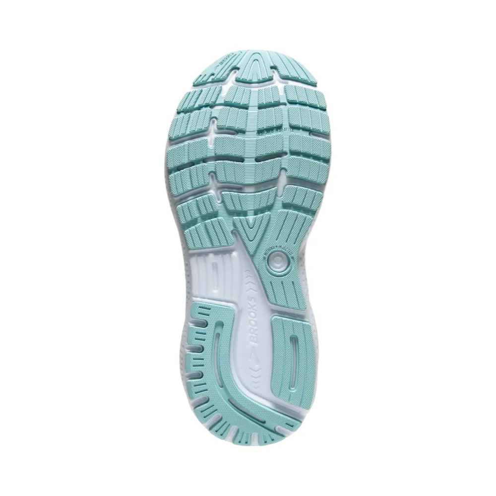Womens Ghost 16 White/Grey/Estate Blue Sneaker by Brooks - Optimized