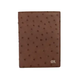 Brown Ostrich Passport Holder