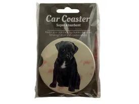 Car Coaster  Black Pug Dog    233 - 32