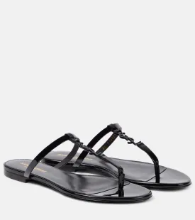 Cassandre Saint Laurent leather sandals, black