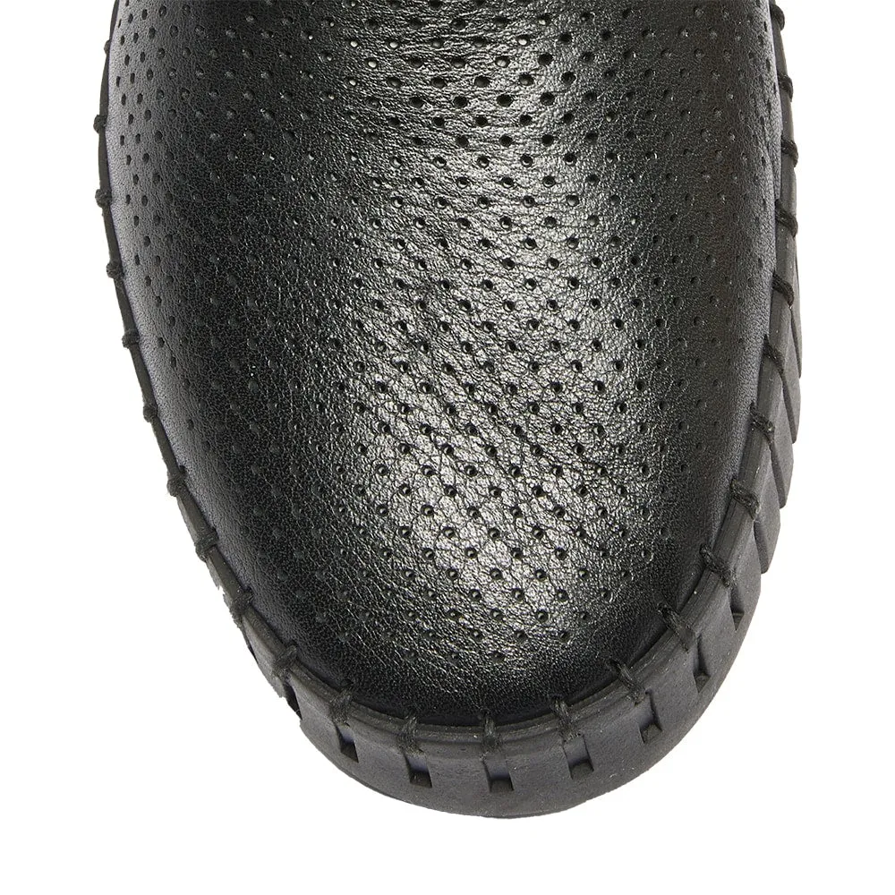 Central Sneaker in Black On Black Leather
