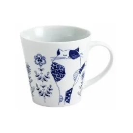 Ceramic-ai: Cat Flowers Mug Standing