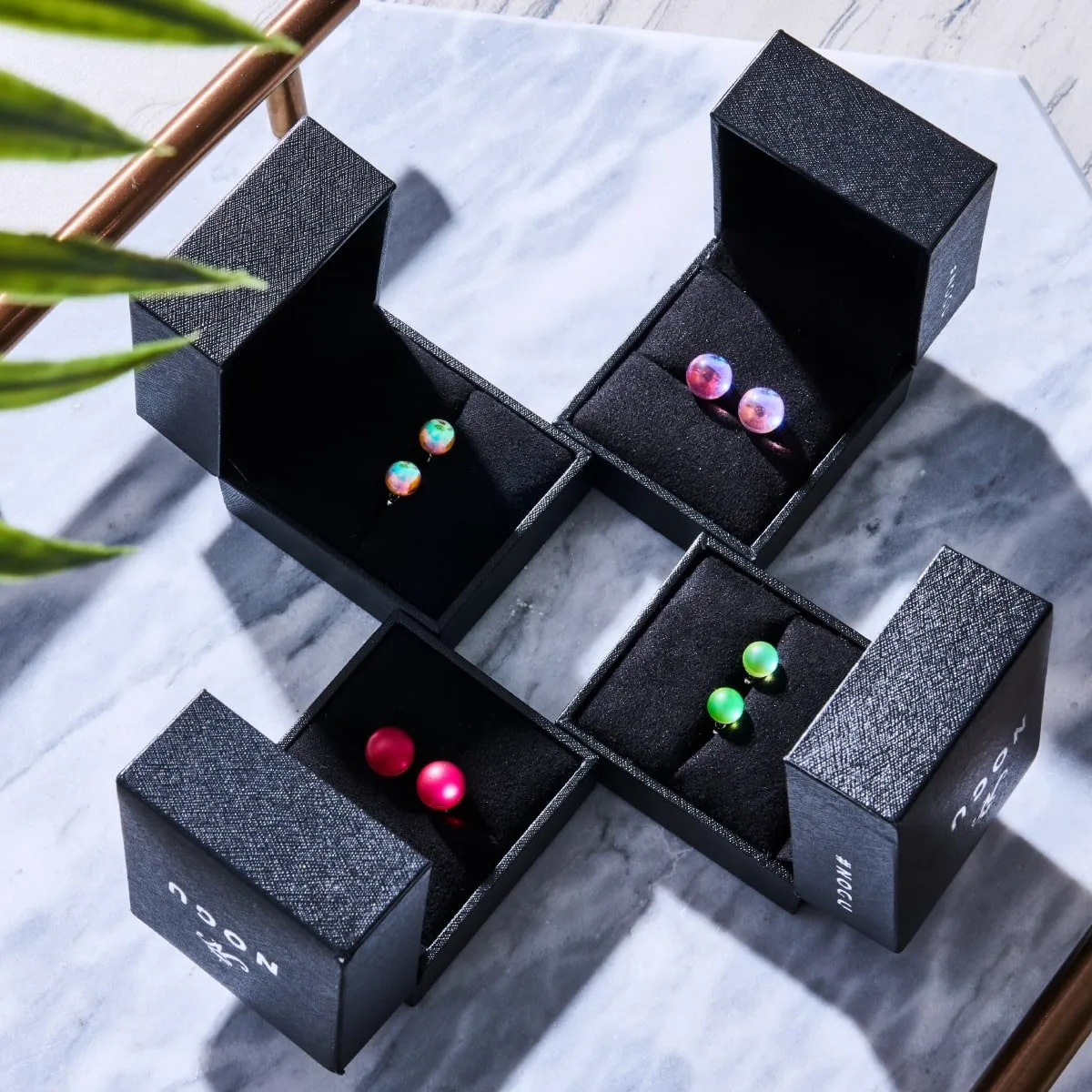 Champagne Supernova | .925 Sterling Silver | Galaxy Glass Mini Stud Earrings