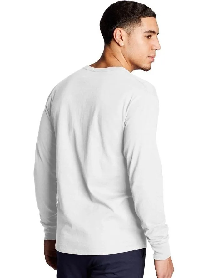 Champion Classic Jersey Long-Sleeve Tee, C Logo White T2978 045