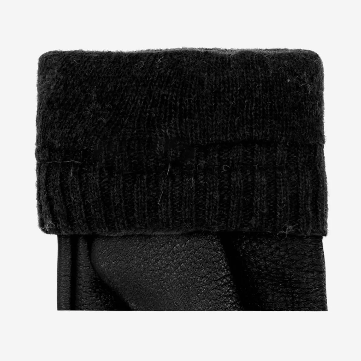Columbus (black) – deerskin (American deerskin) leather gloves with warm wool lining