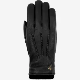 Columbus (black) – deerskin (American deerskin) leather gloves with warm wool lining