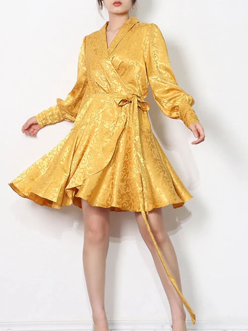 DONNA Wrapped Satin Mini Dress